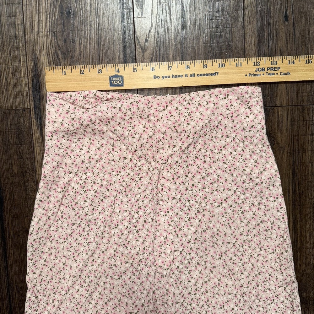 Brandy Melville Midi Pink Floral Skirt Y2K Cottage Women's One Size Long - Picture 4 of 6